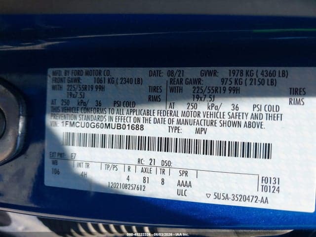2021 FORD ESCAPE SE 9