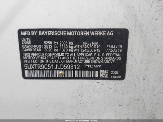 2018 BMW X3 XDRIVE30I 9