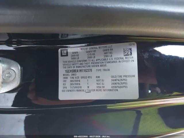 2017 CHEVROLET COLORADO WT 9