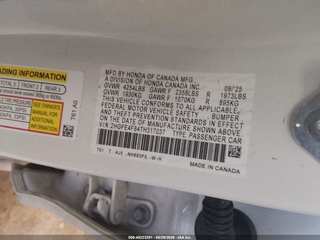 2026 HONDA CIVIC HYBRID SPORT/SPORT TOURING 9