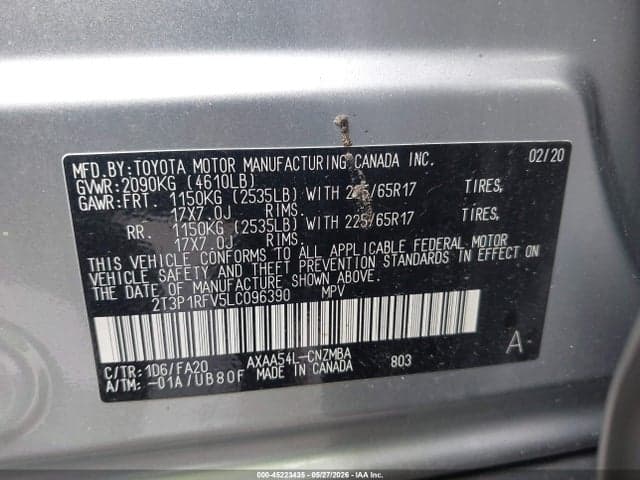 2020 TOYOTA RAV4 XLE 9