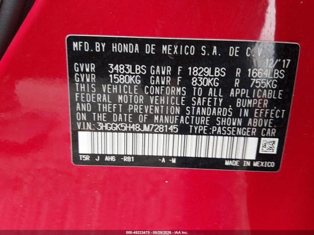 2018 HONDA FIT LX 9