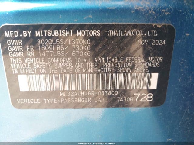 2024 MITSUBISHI MIRAGE ES 9
