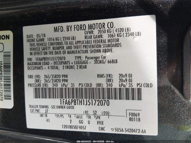 2018 FORD MUSTANG ECOBOOST 9