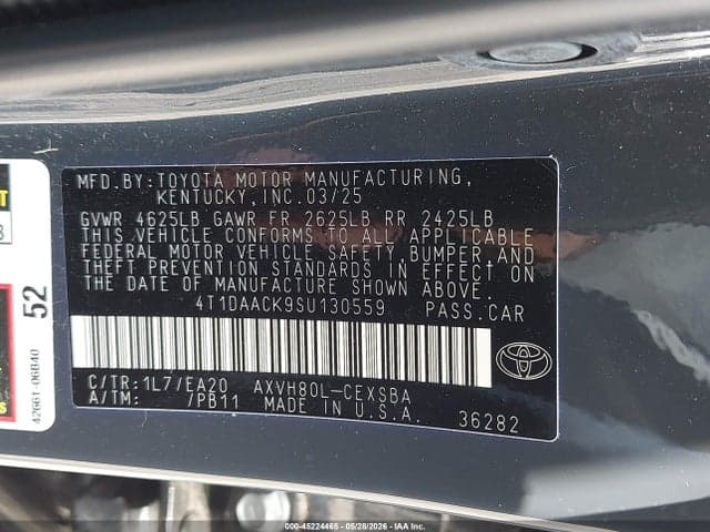 2025 TOYOTA CAMRY SE 9