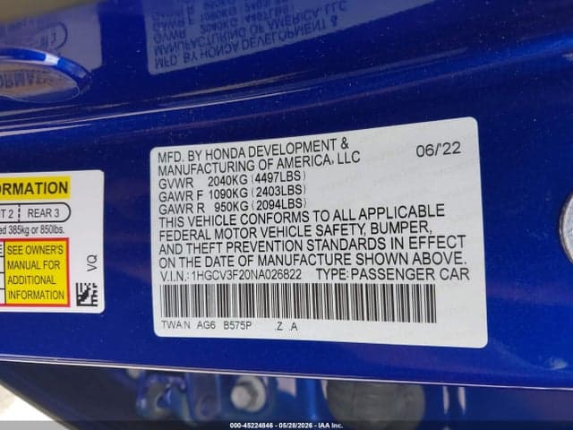 2022 HONDA ACCORD HYBRID SPORT 9
