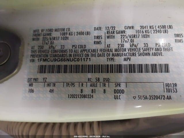 2022 FORD ESCAPE SE 9