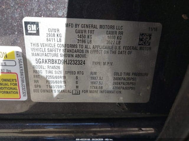 2017 BUICK ENCLAVE LEATHER 9