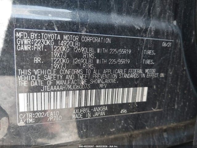 2021 TOYOTA VENZA XLE 9