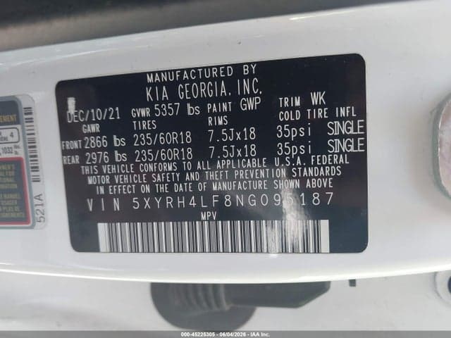 2022 KIA SORENTO EX 9