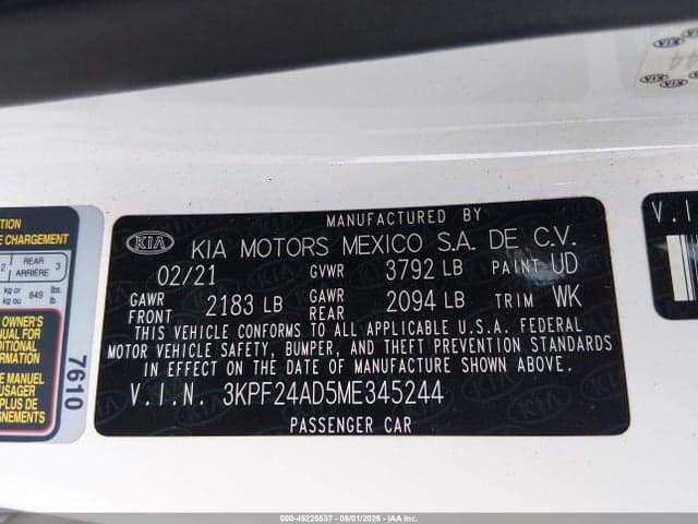 2021 KIA FORTE LXS 9