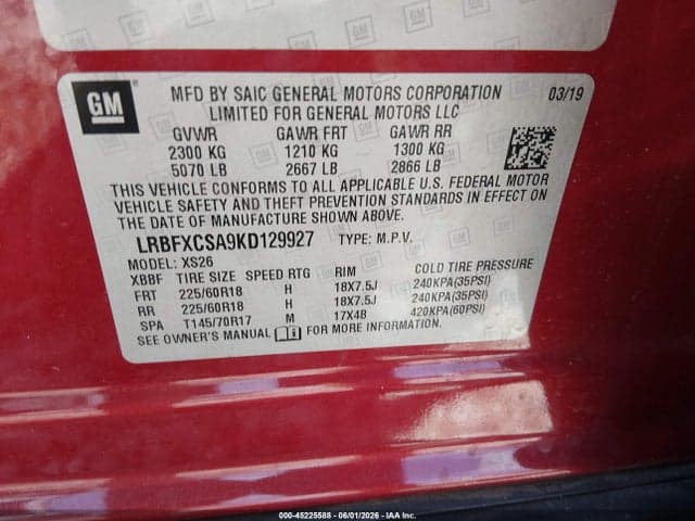 2019 BUICK ENVISION FWD ESSENCE 9