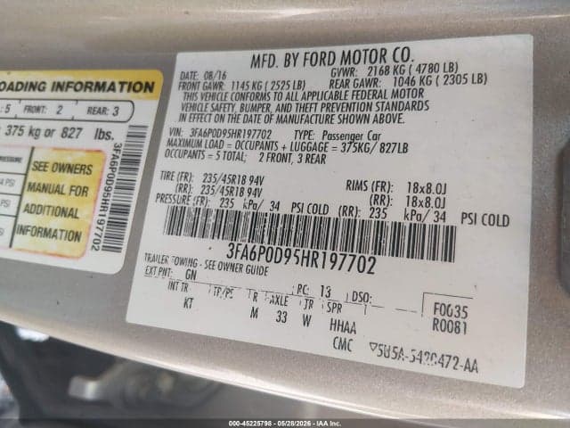 2017 FORD FUSION TITANIUM 9