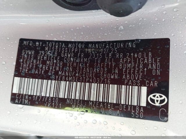 2026 TOYOTA COROLLA LE 9