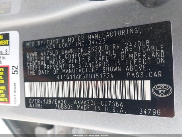 2023 TOYOTA CAMRY SE 9