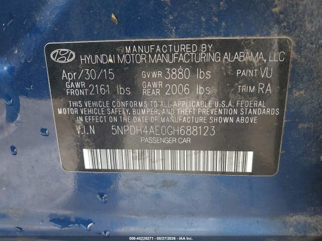2016 HYUNDAI ELANTRA SE 9
