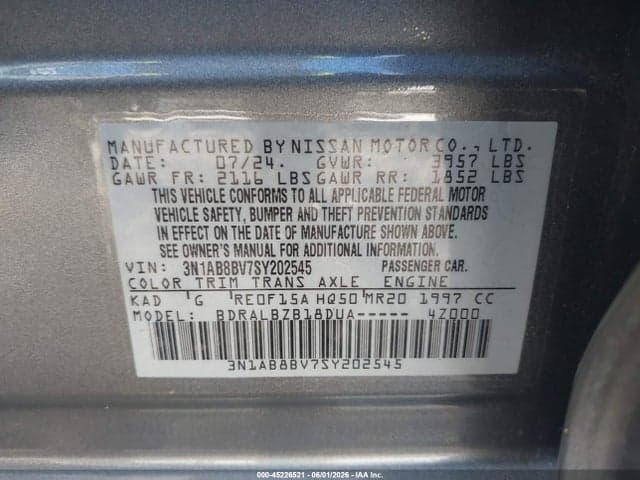 2025 NISSAN SENTRA S 9