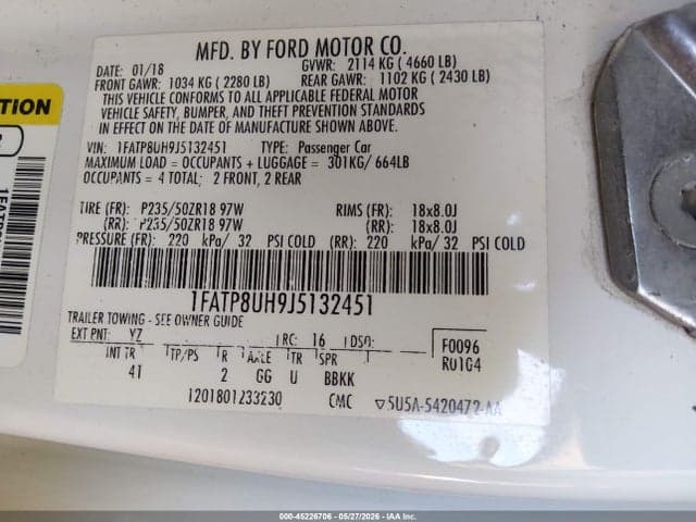 2018 FORD MUSTANG ECOBOOST PREMIUM 9