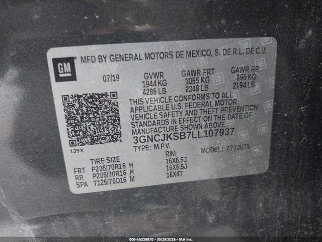 2020 CHEVROLET TRAX FWD LS 9
