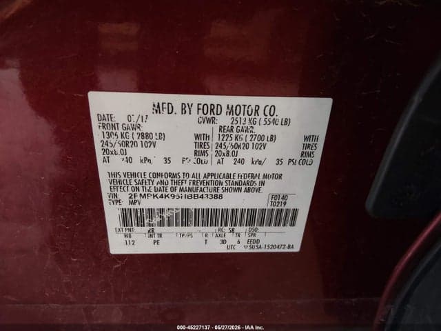 2017 FORD EDGE TITANIUM 9