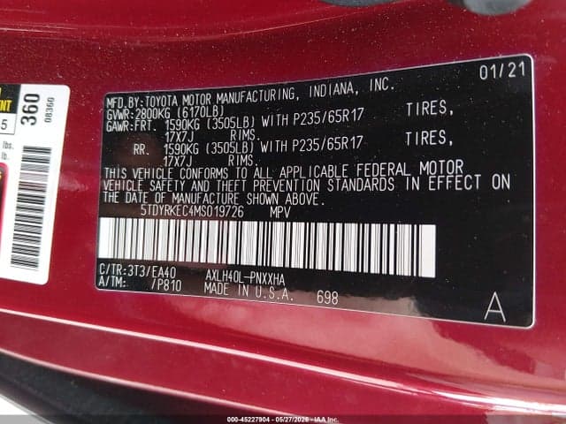 2021 TOYOTA SIENNA XLE 9