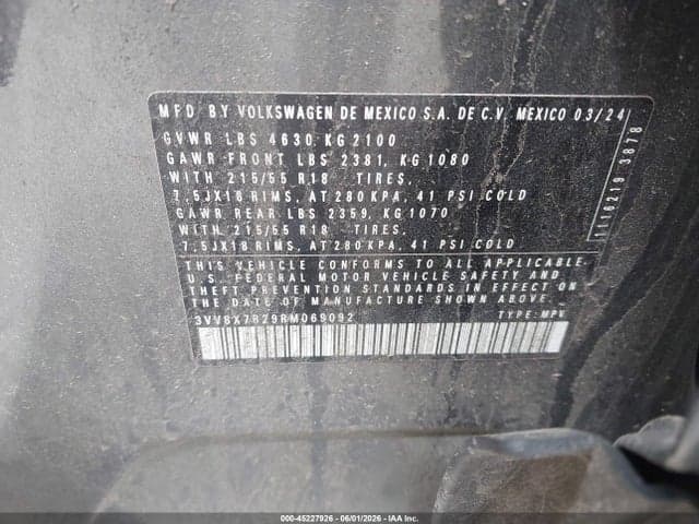 2024 VOLKSWAGEN TAOS 1.5T S 9
