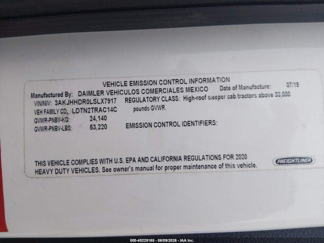 2020 FREIGHTLINER NEW CASCADIA 126 9