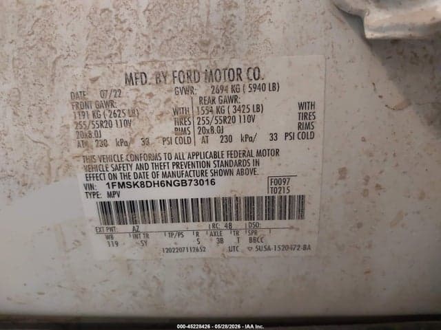 2022 FORD EXPLORER XLT 9