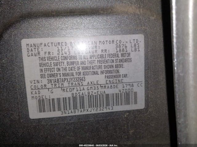 2018 NISSAN SENTRA S 9