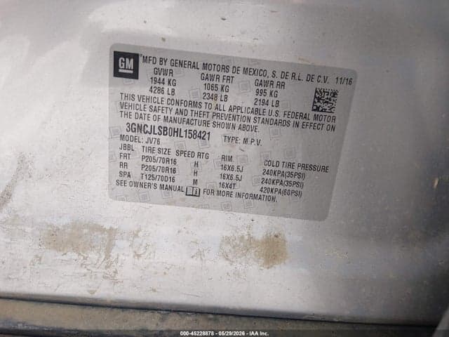 2017 CHEVROLET TRAX LT 9