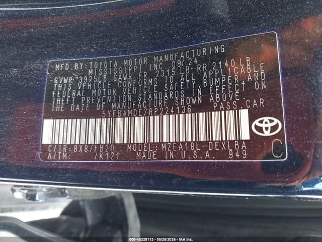 2024 TOYOTA COROLLA LE 9