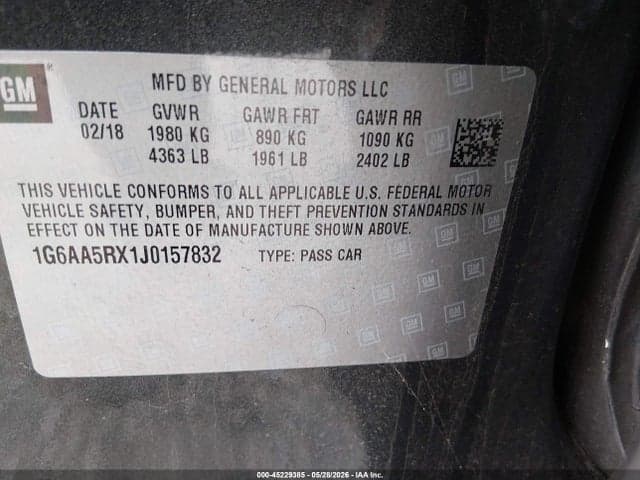 2018 CADILLAC ATS STANDARD 9
