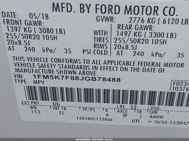 2018 FORD EXPLORER LIMITED 9