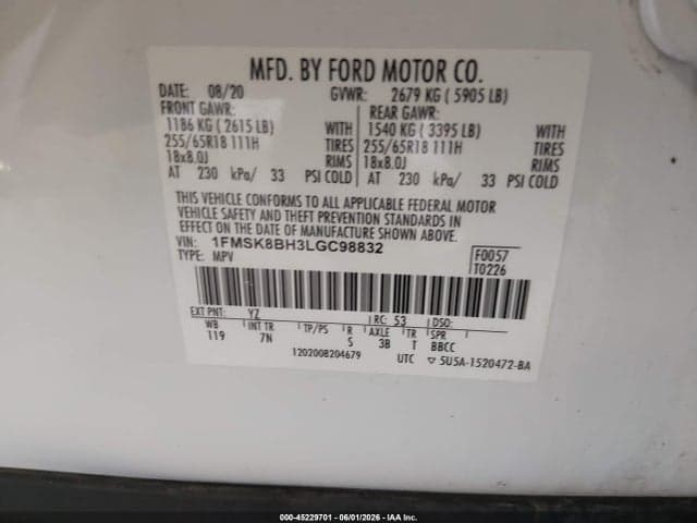 2020 FORD EXPLORER 9