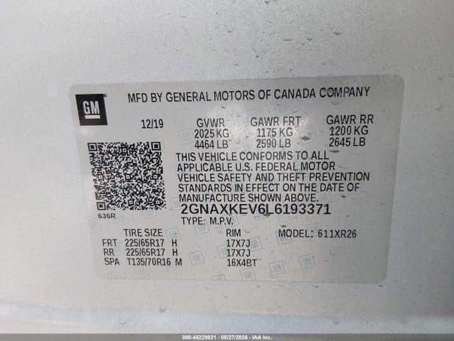 2020 CHEVROLET EQUINOX FWD LT 1.5L TURBO 9
