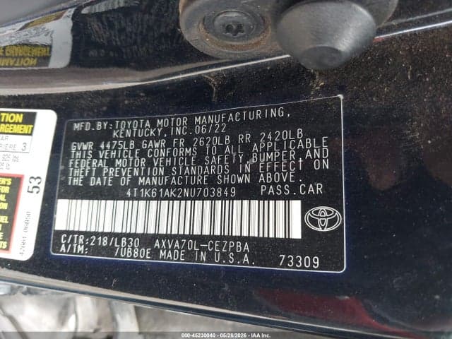 2022 TOYOTA CAMRY XSE 9