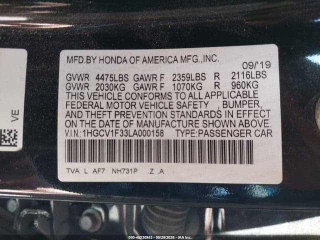 2020 HONDA ACCORD SPORT 9