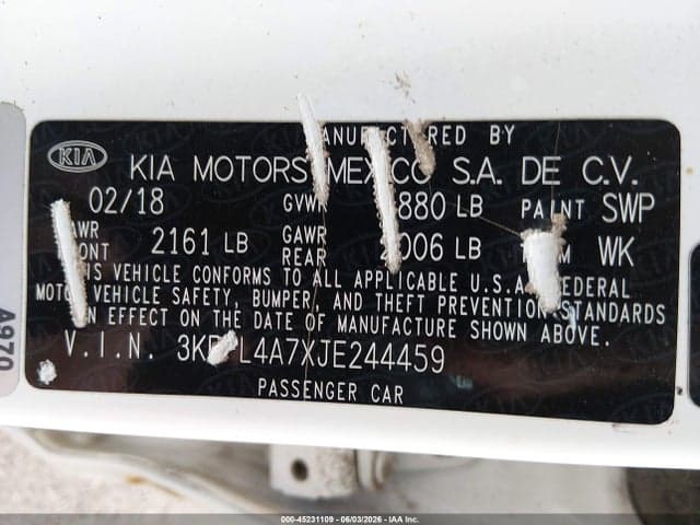 2018 KIA FORTE LX 9