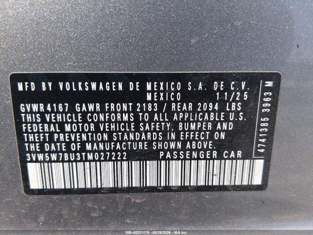 2026 VOLKSWAGEN JETTA S 9