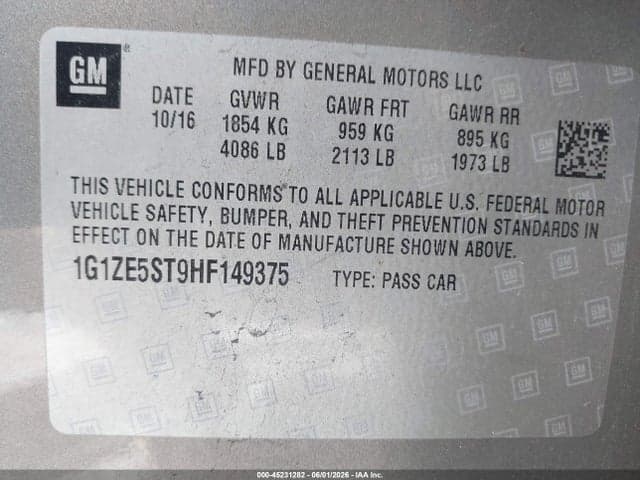 2017 CHEVROLET MALIBU 1LT 9