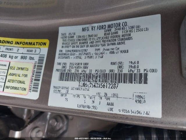 2018 LINCOLN CONTINENTAL SELECT 9