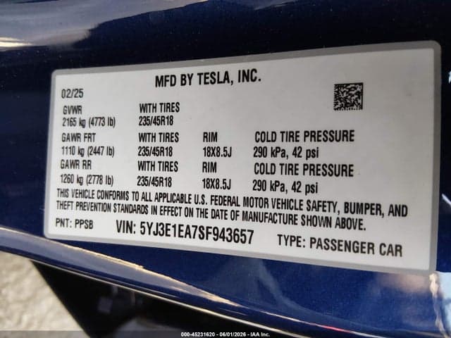 2025 TESLA MODEL 3 9