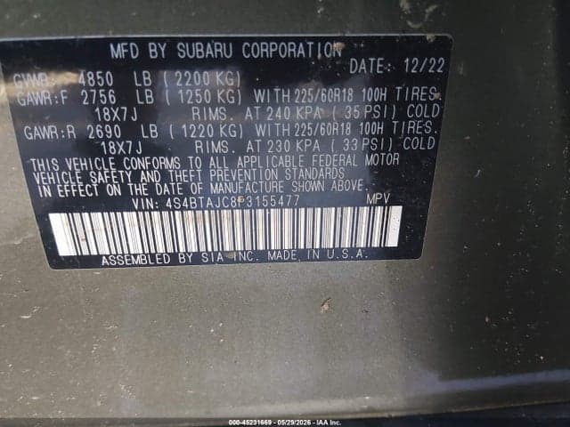 2023 SUBARU OUTBACK ONYX EDITION 9