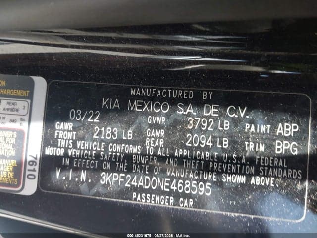 2022 KIA FORTE LXS 10