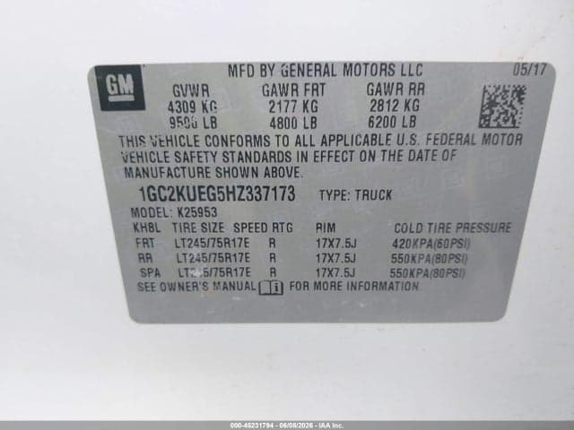 2017 CHEVROLET SILVERADO 2500HD WT 9