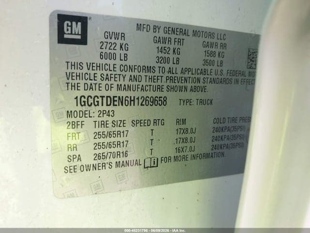 2017 CHEVROLET COLORADO Z71 9