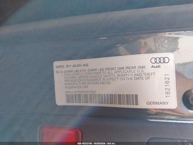 2023 AUDI S5 SPORTBACK PREMIUM PLUS TFSI QUATTRO TIPTRONIC 9
