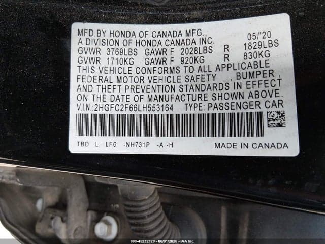 2020 HONDA CIVIC LX 9