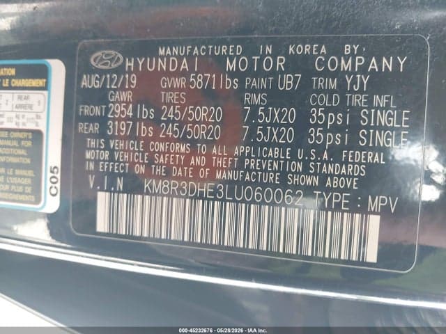 2020 HYUNDAI PALISADE SEL 9