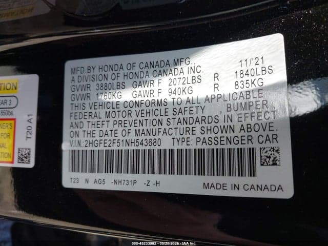 2022 HONDA CIVIC SPORT 9